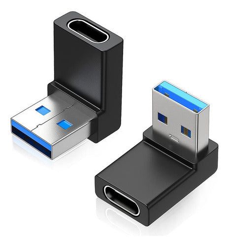 Areme 2-Pack USB A to USB C Right Angle Adapters 0