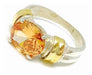 AP 046 Oval Cubic Oval Silver and Gold Ring 10x8 Medium 17