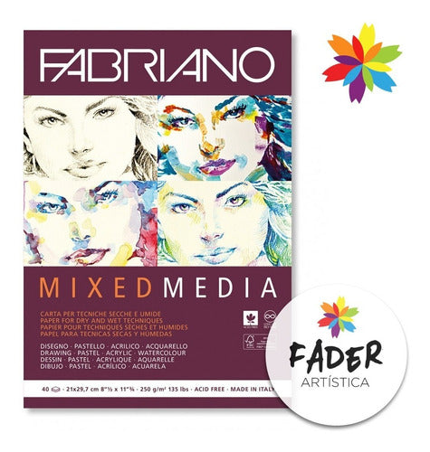Fabriano Mixed Media Block 29.7 X 42 Cm 250 Grs Barrio Norte 0