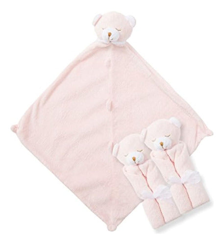 Angel Dear Three Of A Kind Blankie, Pink Bear 1