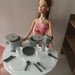 Miniature Cookware Set for Barbie Dollhouses - Pots, Pans, Utensils, Plates, and Cups 2