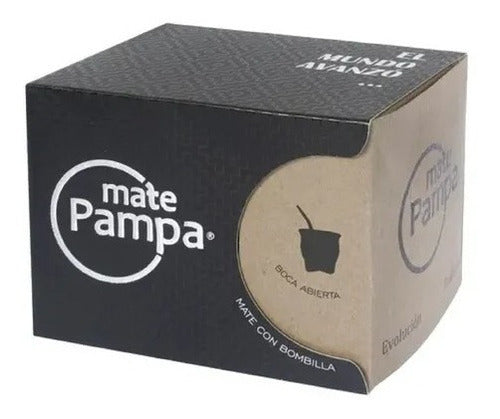 Mate Pampa Camionero Uruguayo Pampa Boca Ancha + Bombilla + Pack 4