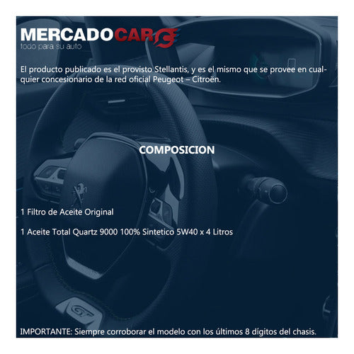 Total Filtro + Aceite Quartz 9000 Peugeot 408 16 Hdi - 2014 1