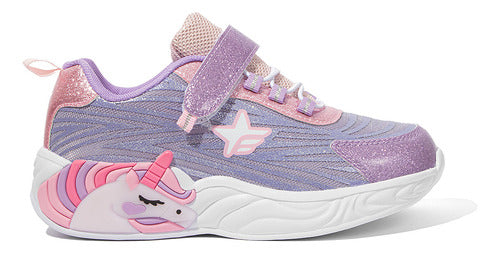 Footy WOW684 Girls' Light Up Sneakers in Pink Purple 0
