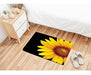 Alfombra De Baño Con Diseño De Girasol, Color Negro Y Amaril 2