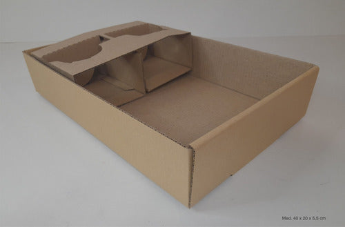 10 Corrugated Cardboard Trays with Coasters 40x20x6 1