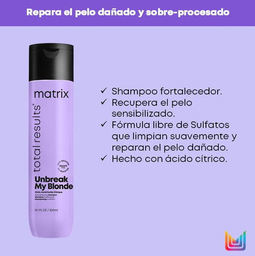 Shampoo Matrix Unbreak My Blonde Total Results Pelo X 300 Ml 3