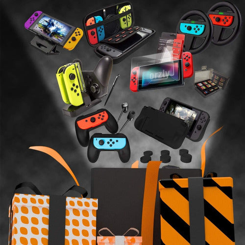 Orzly Switch Accessories Bundle - Pack De Accesorios Para Nintendo Switch (Negro) 5