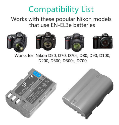 LP ENEL3e Battery and Charger for Nikon | Works with Cameras 1