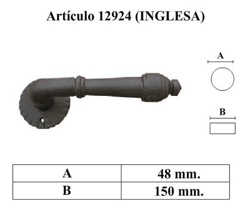 POMELAS ARGENTINAS Manija Doble Balancin Hierro Forjado Inglesa + Bocallaves 0