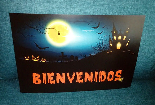 Póster Bienvenida Halloween Personalizado - De Cartón 1