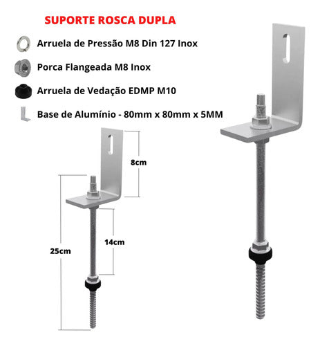 Kit Estrutura Suporte Linha C 07 Placas Solar Viga Metálica 2