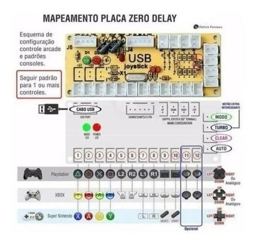 Kit Placas Zero Delay Pc/rasp3/rasp4/ps3 Sanwa 2.8 5