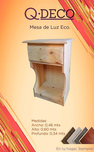 Solid Pine Bedside Table 1