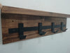 Rustic Wooden Wall Coat Rack with Shelf 4 Hooks 4