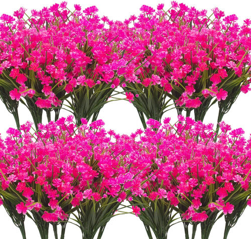 Flores Artificiales Resistentes Uv Decoración Pack X 20 Rosa 0