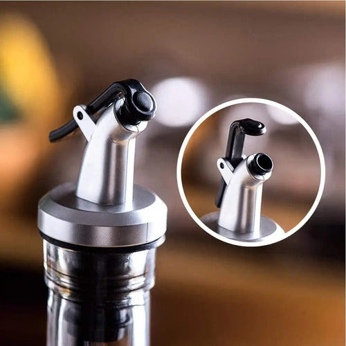 Kitchen Tools Oil and Vinegar Bottle Glass Steel Spout 500 ml D+m Bazar 5