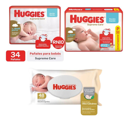 Newborn Set Huggies Supreme Care 1