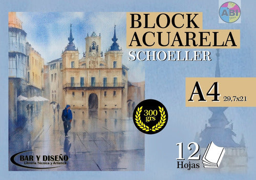 Schoellershammer Block Papel Acuarela 300gr A4 (21x29.7) 0