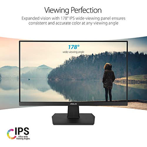 Asus VA24EHE 23.8" Monitor, 1080P, Full HD, IPS, 75Hz, HDMI 2