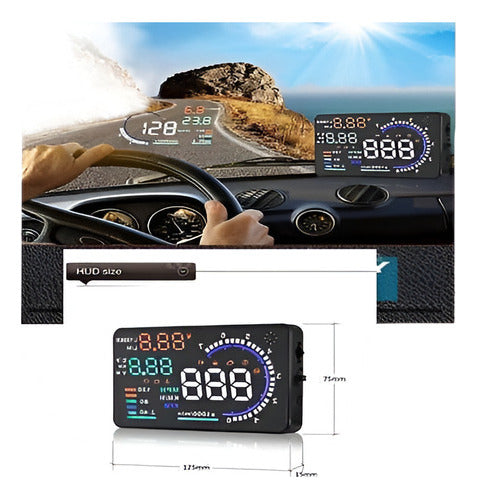 Pantalla De 5.5  Hud Car Head Up Windshield Km / H 1