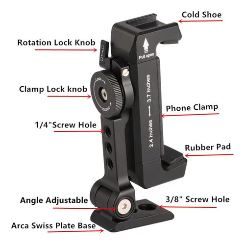 Soporte De Trípode De Teléfono De Metal Con Zapata Fría, Ver 2