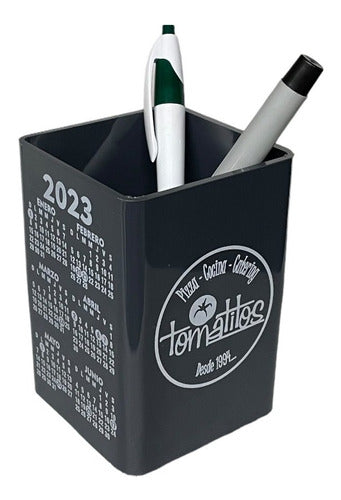 100 Colorful Pen Holders with Logo and 2019 Calendar 63
