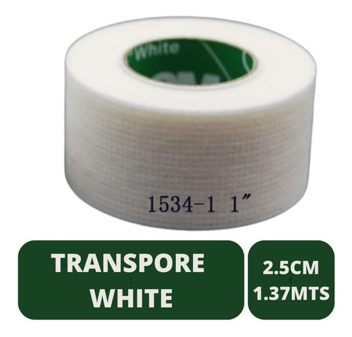 Transpore White 2.5cmx1,3mts Cinta 3m Quirurgica Esparadrapo 0