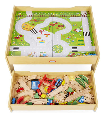 Little Tikes Wooden Train Table for Kids 3