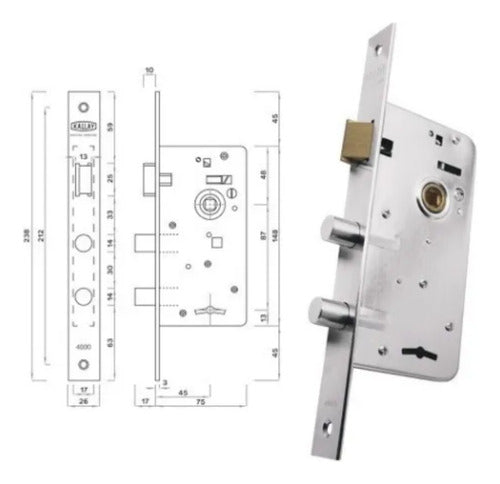 Trabex Rotating Bolt Lock 3101 with 6 Combinations 3