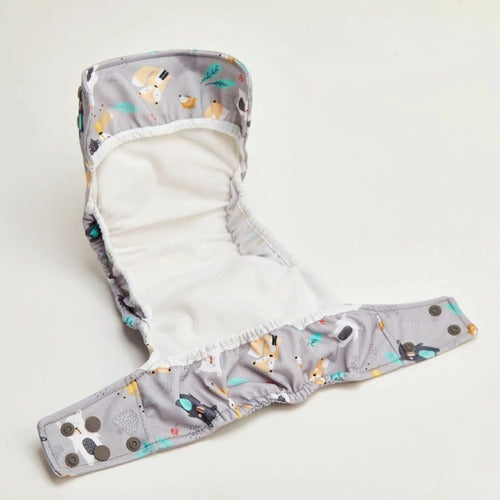 Reusable Eco-Friendly One-Size Cloth Diaper in Gray Forest Print 3