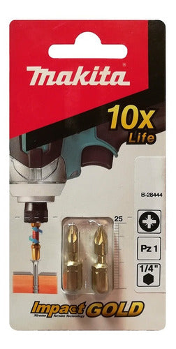 Makita 2 Puntas Atornilladoras 25 Mm Impact Gold Pz1 B-28444 1