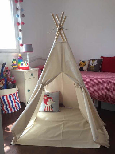 Carpa Tipi Indios Montessori Completa! Piso Ventana Y Funda 5