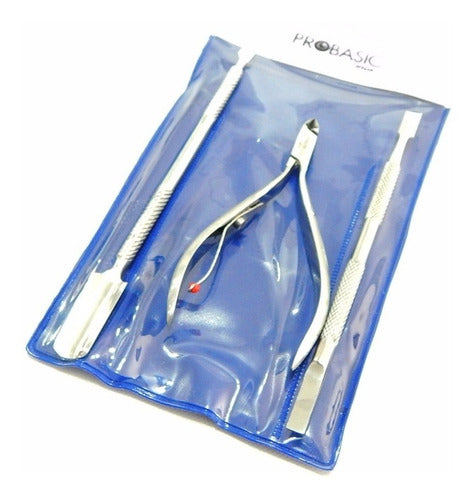 ProBasic Manicure Kit - Cuticle Nipper + 2 Stainless Steel Pushers 1