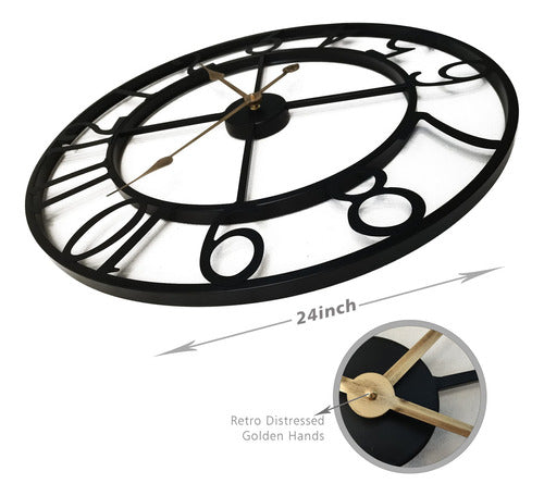 Qukueoy Large Metal Wall Clock 24 Inches 1