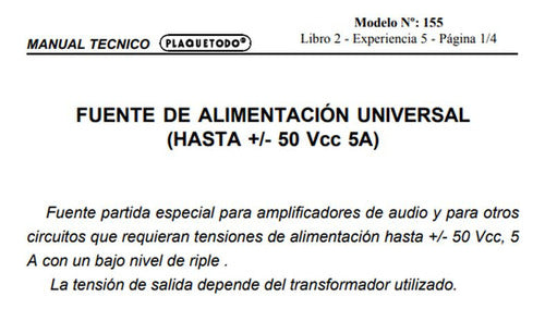 Plaquetodo Printed Circuit Split Power Supply Model 155 1
