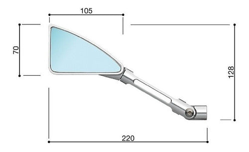 Motorcycle Mirrors Rizoma Style Tomok CNC Silver Plated Pair 3