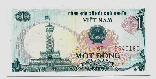 Fk Billete Vietnam 1 Dong 1985 P-90 Sin Circular. 0