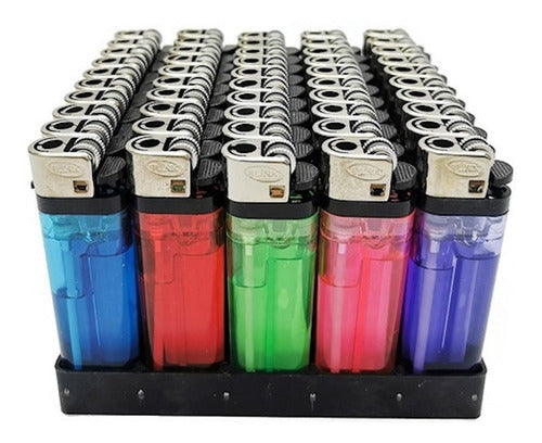 20-Pack Transparent Lighters - Assorted Colors 7