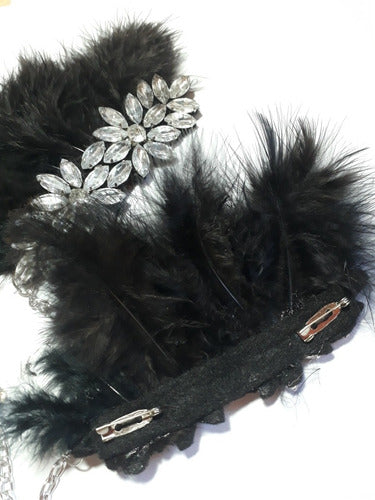 Feathered Epaulettes with Chains and Gemstones 2