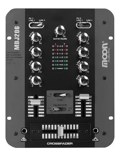 Moon DJ MDJ206 Stereo 2 Channel Mixer Console 0