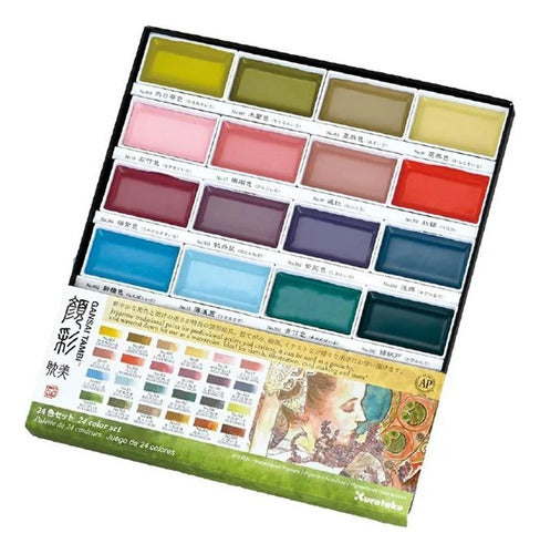 Kuretake Acuarela Gansai Tambi Set 24 Colores Art Nouveau 0