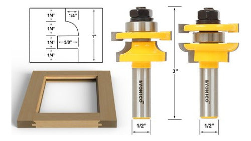 Yonico Router Bit Set, 1.3 Cm Shank, 2 Pieces 1