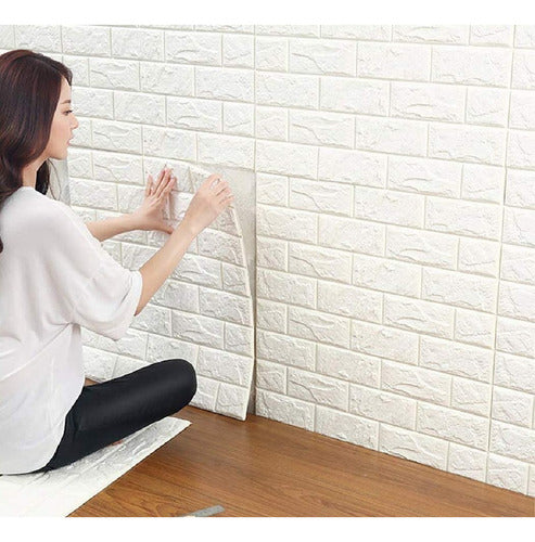 Placas Autoadhesivas Para Pared Blanco Ladrillo 70cm X 77cm: 5