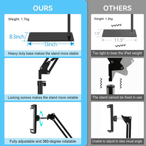 Aswinn Soporte De Suelo Para Tableta, Universal Ajustable De 3