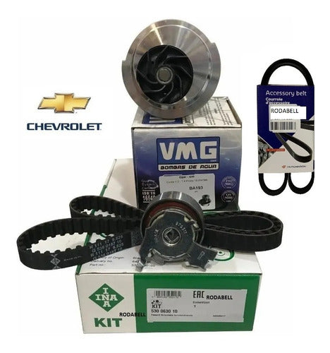 INA Chevrolet Agile Distribution Kit 1.4 8v + Water Pump + Poly V 1