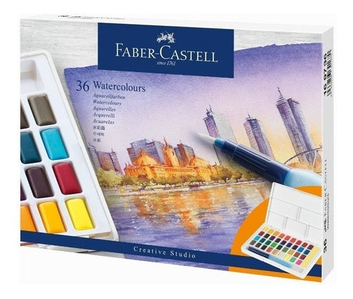 Acuarelas Faber Castell Goldfaber Estuche X 36 Colores + Pin 0