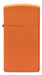 Zippo Slim Orange Matte Lighter 1631 Original Guarantee 0