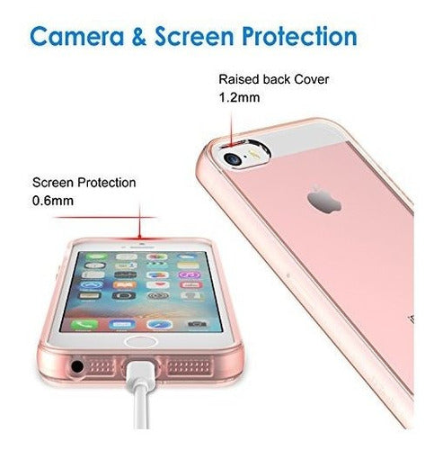 JETech iPhone SE, iPhone 5s and iPhone 5 Case, Shockproof/Scratch-Resistant, Rose Gold 3