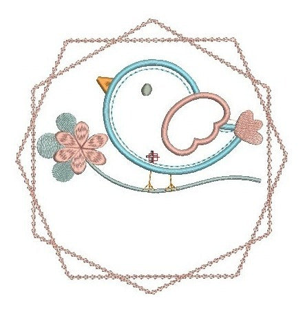 Matrices D10s Bird Frame Flowers Embroidery Machine Designs 3